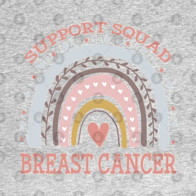 Support Squad Breast Cancer Awareness Rainbow by Gravity Zero